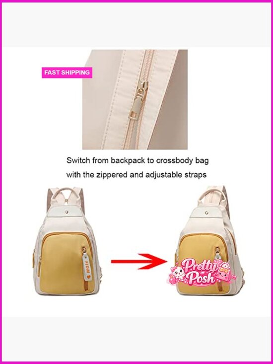 Mini Nylon Sling Backpack Travel Crossbody Bag Lightweight Water Resistant